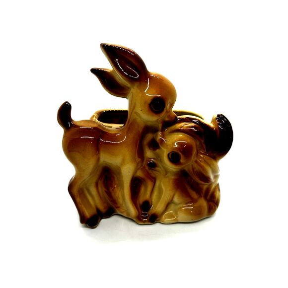 Vintage Shawnee USA Ceramic Pottery Planter Pot Deer Fawn 721 Rare Ohio - Picture 1 of 8